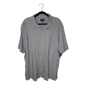 George Mens XL‎ Striped Knit Button Down Short Sleeve Shirt Casual NWT